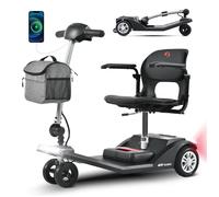AIR CLASSIC Scooter électrique 4 roues 250W Siège pivotant 360° 20KM Batterie Lithium 12AH Mobilité pour réduite et seniors -Noir