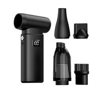 Air comprimé électrique, ventilateur à main puissant, puissant et à faible bruit, avec batterie à jet, sans balais et puissant ventilateur Turbo. Souffleur d'air (Black Add vacuum kit)