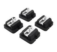 Air Conditioner Bracket Pad, Heat Pump Base Pad, Anti-Vibration Rubber Feet, Stainless Steel Reinforced, Outdoor Ac Support, Size 5.12x3.94x2.36 Inches Black 4 Pieces