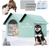 Air Conditioner Cat House,Air Conditioned Dog House, Pet House with AC,Pet Cooling House, Foldable, with Air Conditioning 10 Ice Packs,for Small,Medium,and Large Dogs and Cats (Blue,M)