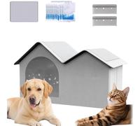 Air Conditioner Cat House,Foldable Dog Houses with AC,Pet Cooling House with Removable Pad and Ice Pack for Small,Medium,and Large Dogs and Cats (Silver, M)