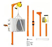 Air Conditioner Lifting Tool Outdoor Unit Installation Bracket and Manual Winch Hoist 50FT Height 150kg Capacity Disassembly Lifting Tools for Home Office Outside Installation (30m)