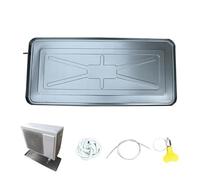 Air Conditioner Outdoor Unit Drip Pan, Metal Drip Tray, Large Drain Pan, Water Tray with Drain Pipe and Installation Kit (Color : Stainless Steel, Size : 100 * 47cm)