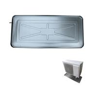 Air Conditioner Outdoor Unit Drip Pan, Metal Drip Tray, Large Drain Pan, Water Tray with Drain Pipe and Installation Kit (Color : Stainless Steel, Size : 100 * 47cm)