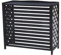 air conditioner protection cover Couvercle de climatiseur en Bois, écran décoratif de climatiseur extérieur, avec Conception de Grille de Stores, pour unités extérieures, 86X35X80 Cm, Noir