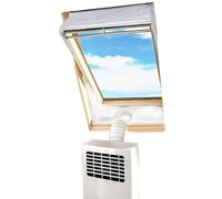 Air Conditioner Window Vent Kit - Portable AC Duct Accessories, Mobile Air Conditioning Vent Cloth with Heavy Duty Adhesive Fastener, Waterproof Seal Strip, Window Guard for Home Apartment