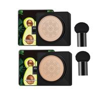 Air Cushion Cc Cream Mushroom Head,Avocado Air Cushion Cream,Oil Control Long Lasting Moisturizing Bb Cream Foundation Makeup,Even Skin Tone Makeup Base Bb Cream (01# +02#)