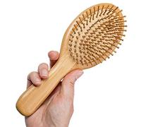 AIR CUSHION COMB BAMBOO HAIR BRUSH MASSAGE ANTI-STATIC NO HAIR YELLOW WOODEN SCALP BRUSH FOR ALL HAIR TYPES