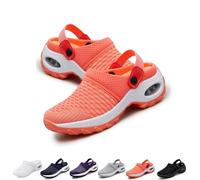 Air Cushion Slip-on Walking Shoes Orthopedic Diabetic Walking Shoes Women's Orthopedic Clogs with Air Cushion Support to Reduce Back and Knee Pressure (Orange,36)