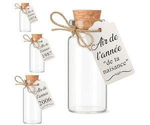 Air de ton année de naissance dans une bouteille - Objet insolite personnalisé - Curiosité humoristique et nostalgique - Souvenir original pour cadeau de naissance, anniversaire, fête, pot de départ