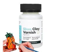 Air Dry Clay Varnish, Glossy Glaze, 120ml Air Dried Clay Gloss, Transparent/ Black Terracotta Sealant Waterproof, High Shine Porcelain Finish for Workplace and Home