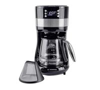 Air Essence Machine a Cafe Filtre Aroma Overflow, Noir, 1,4 Litre, 10 Tasses, Cafetiere Filtre, Avec détails chromés pour une fonctionnalité et un design élégants.