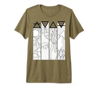 Air Feu Eau Terre Quatre Éléments Symboles Triangle Grec T-Shirt Haut de Gamme