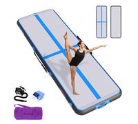 Air Floor 3M 4M Tapis de Gymnastique Gonflable avec Pompe Pratique et 10/20cm d'épaisseur Pistes d'acrobatie Piste Gonflable Air Mat pour Gymnaste Tumbling Yoga Taekwondo