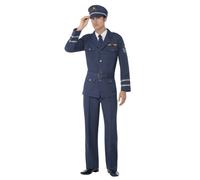 Air Force Pilote Époque Guerre Hommes Pilote Uniforme Déguisement Costume Luxe