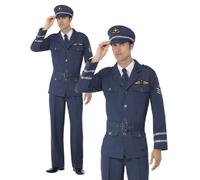 Air Force Pilote Époque Guerre Hommes Pilote Uniforme Déguisement Costume Luxe