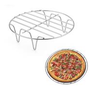 Air Fr itfritten Accessory Grille - Cuire au four | Stand rôti rond en acier inoxydable, support résistant au lave-vaisseIl a un revêtement non strict qui empêche les aliments d'accusation des aliment