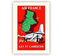 Air France - A.E.F. et Cameroun 1937 - 50x70cm - AFFICHE G