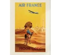 Air France Affiche Vintage, Proche Orient, Égypte, Sphinx, Guerra, 1950