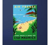 Air France - Carte de vœux Vintage, 10x15 cm, Île Maurice - Général