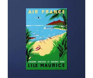 Air France - Carte de vœux Vintage, 10x15 cm, Île Maurice - Général