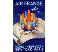 AIR FRANCE -Paris New York Paris A.Dehedin 1950 - 50x70 cm - AFFICHE / POSTER G