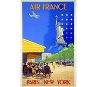 AIR FRANCE - Paris New York V. GUERRA 1951 - 50x70 cm - AFFICHE / POSTER G
