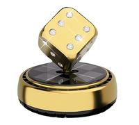 Air Freshener, Solar Rotating Car Air Fresheners 3inch, Long-Lasting Odor Removal Dice for Automotive Trim, Minivan, Commuting, Traveling, and Road Trips, Black, Gold, Red