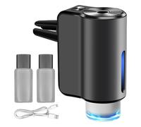 Air Freshener, Vent Clip, Rechargeable Metal Body Natural Oils Compact Non Toxic Quick Setup Stylish Strong Build Sturdy, Car Air Diffuser for Vehicle Travel, 2.48 * 1.14 * 1.57Inches, Black