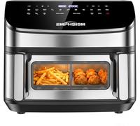 Air Fryer 12L 2 Compartiments - 2600W Friteuse à Air, XXL Friteuse Sans Huile avec Double Résistance en Haut et en Bas, 13-en-1 Airfryer avec Fenêtre Indépendante et Éclairage, Flexible 1 ou 2 Zones