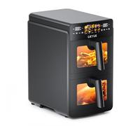 Air Fryer 2 Compartiments 10L, Friteuse à Air sans Huile Airfryer avec Fenêtre de Visualisation - Friteuses Double 10 Programmes Prédéfinis, Robot Cuisine Multifonctions et Accessoire Cuisine Idéal