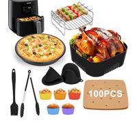 Air Fryer Accessoires pour Philips Essential 4,1L (HD9200/HD9252/HD9255) - Réutilisables, sans BPA, Moule Silicone Air Fryer pour Philips (115 pièces)