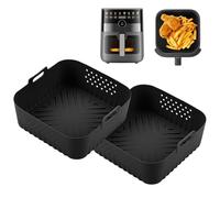 Air Fryer Accessoires Silicone 2 Pièces Moule Silicone Air Fryer, Plat Silicone Airfryer, Réutilisable, Pour Philips 2000 Série Na230 XL 6,2L, Cecotec Cosori Turbo Blaze 5,5L/6L/6,2L