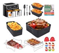 Air Fryer Accessories for Philips Dual Basket Airfryer 3000 Series Accessoires pour Friteuse à Air, Airfryer Accessories for Philips 5000 Series, Including Silicone Mould Hot Air Fryer Accessories