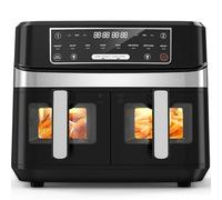 Air Fryer avec Double Compartiment, Friteuse Sans Huile 10L Avec 8 Programmes 2600W, Friteuse à Air Chaud, Fonctions Match Cook & Smart Finish, Friteuse Electrique avec Fonction Mémoire