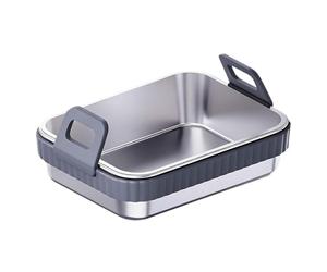 Air Fryer Baking Pan, Non Stick Heat Resistant Stainless Steel Grill Rack, Durable Baking Tray For Home Kitchen Commercial Restaurant Party Gathering Holiday Barbecue Cooking Bakiing Roasting Use