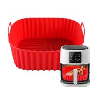 Air Fryer Baking Tray - Durable Silicone Square Plate | Non-Stick Heatproof Cooking Pan with Easy Wash Feature, Reusable Kitchen Accessory for Roasting Pizza Cake Family Indoor Apartment Outdoor Trave