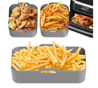 Air Fryer Baking Tray - Rectangle 8-10 Qt Air Fryer Liner | Reusable Nonstick Mat - Oven Pot Protector For Microwave Baking Roasting For Home Kitchen Cooking Meal Prep And Dishwasher Safe