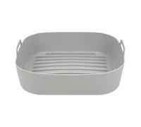 Air Fryer Basket Liner - Silicone Baking Sheet | Reusable Pot Oven Tray with 3D Drain Groove for Grease Separation Kitchen Accessory with Non Stick Insert for Microwave Cooking Pizza Sausage