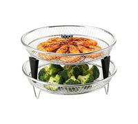 Air Fryer Basket, Stackable Stainless Steel Mesh Shelf | 2-Piece Air Fryer Rack for Oven for Grilling Cooking Roasting Dehydrating Meal Prep Home Kitchen Bar Apartment Dorm