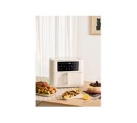 CREATE/FRYER AIR DUAL/Friteuse sans huile 10 L avec séparateur blanc cassé/Capacité 7-8 portions, Panneau de commande tactile multifonctionnel, Avec séparateur d'aliments, 10 programmes, 2400W