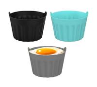 Air Fryer Egg Mould - 3pcs Silicone Egg Poaching Cooker Cups | Microwave Egg Poacher | Egg Molds Non-Stick Silicone Non-Sticky Poached Egg Maker, Air Fryer Egg Cups for Kitchen Air Fryer