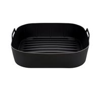 Air Fryer Liners - Silicone Sheets with 3D Drain - Square Air Fryer Basket Inserts - Pour Cooking Dishes Vegetable Pizza Sausage Cake Fries Bacon Snack Party Kitchen Home Oven