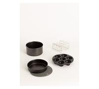 CREATE Fryer Air Pro Tools / Pack d'accessoires pour friteuse à air de 3,5 l / Moule à muffins, base pour pizzas, grille à rôtir, bol de cuisson et dessous de plat en silicone.