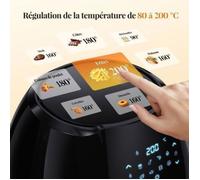 Air-fryer puissant sans-huile Cuiseur air chaud multifonction 2000W 8L, 8 programmes variés, plage thermiqu MULTICUISEUR ELECTRIQUE