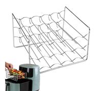 Air Fryer Rack de barbecue - Support de déshydrateur en acier inoxydable à 3 niveaux | Plateau de sciage empilable pour ninja et instantané, panier à vapeur carré, grille de barbecue, 15 cm