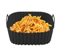 Air Fryer Silicone Basket - Reusable Baking Tray for Oil Free Cooking | Non Stick Square Liner with Heat Resistant Structure, Kitchen Insert for Pizza Roasting Cake Grilling Apartment Home