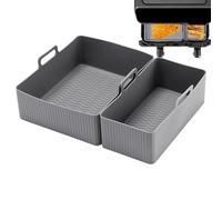 Air Fryer Silicone Liners Pot - Air Fryer Liners | Rectangular Aîr Fryers Basket | 2 Silicone Pot Baking Tray | Silîcone Pots Baking Tray for Microwave | Multifunctional Bakîng Trays Oven Accessories