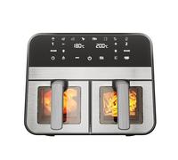 Air Fryer STANEW,Dual Zone avec Fenêtre de Visualisation, Friteuse sans Huile 9L, 8 Programmes de Cuisson, Écran Tactile，Alerte aux tremblements，Noir