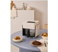 AIR FRYER STUDIO CRYSTAL - Friteuse À Air En Verre 4,2 L Avec Cuiseur Vapeur En Option Blanc Cassé